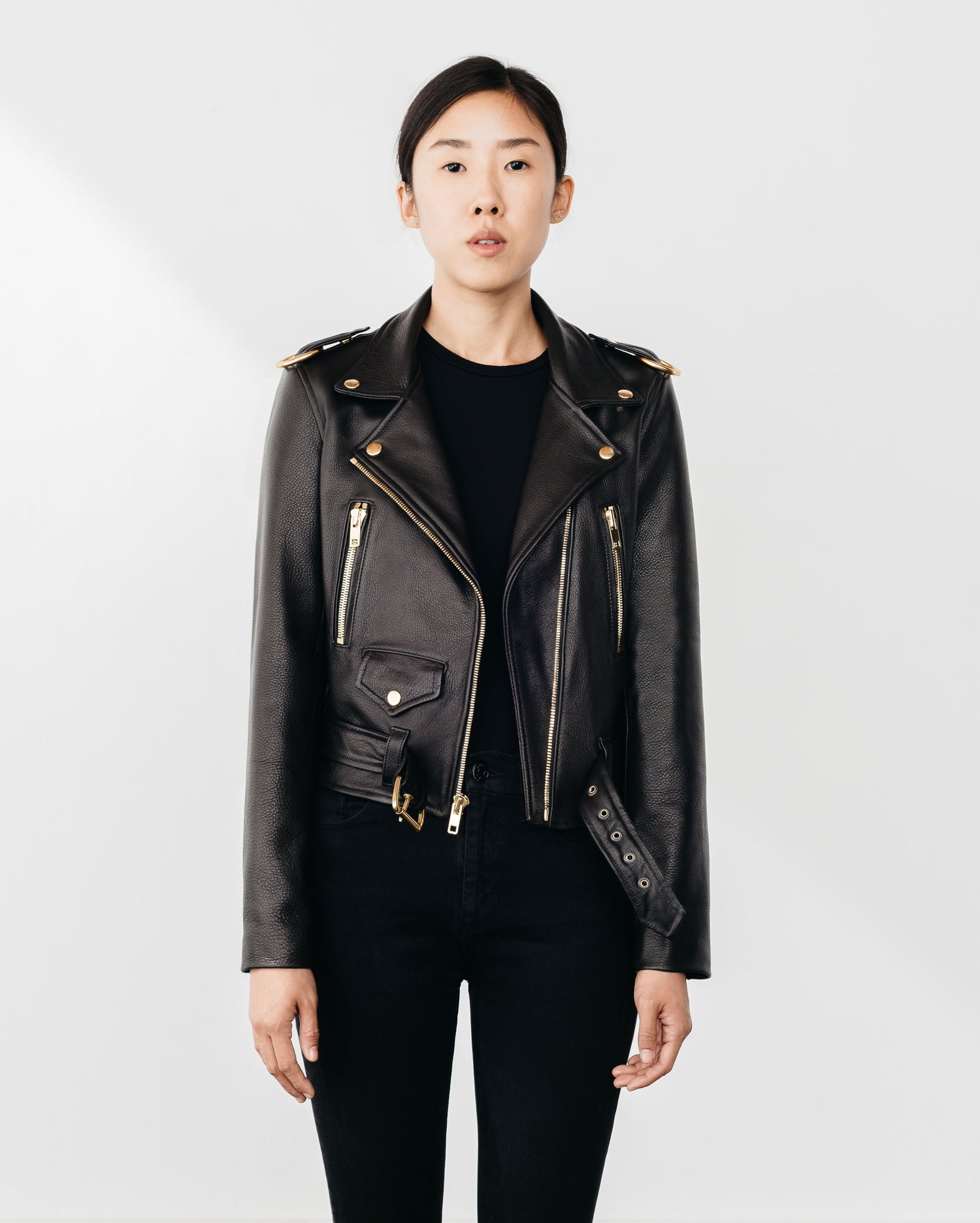 New Standard Gold Women's Leather Jacket