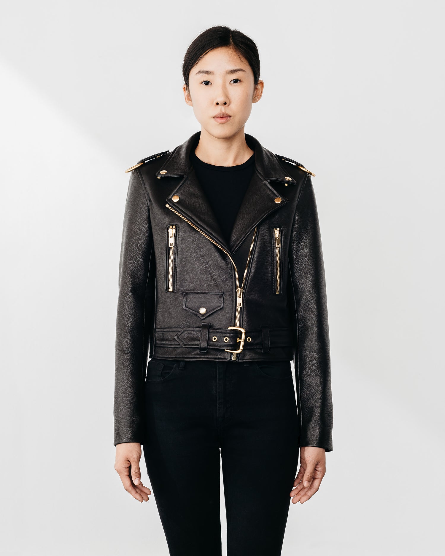 New Standard Gold Female Leather Jacket Made in the USA