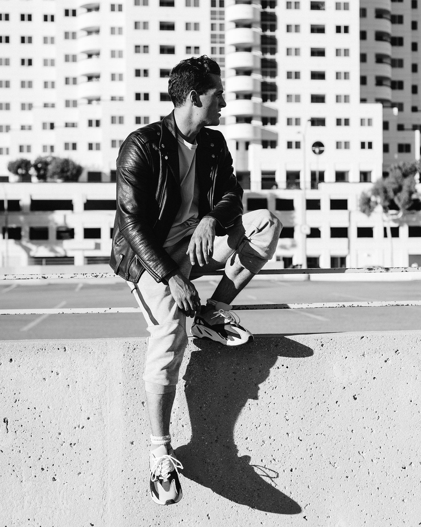 Quilted Men's Moto Leather Jacket