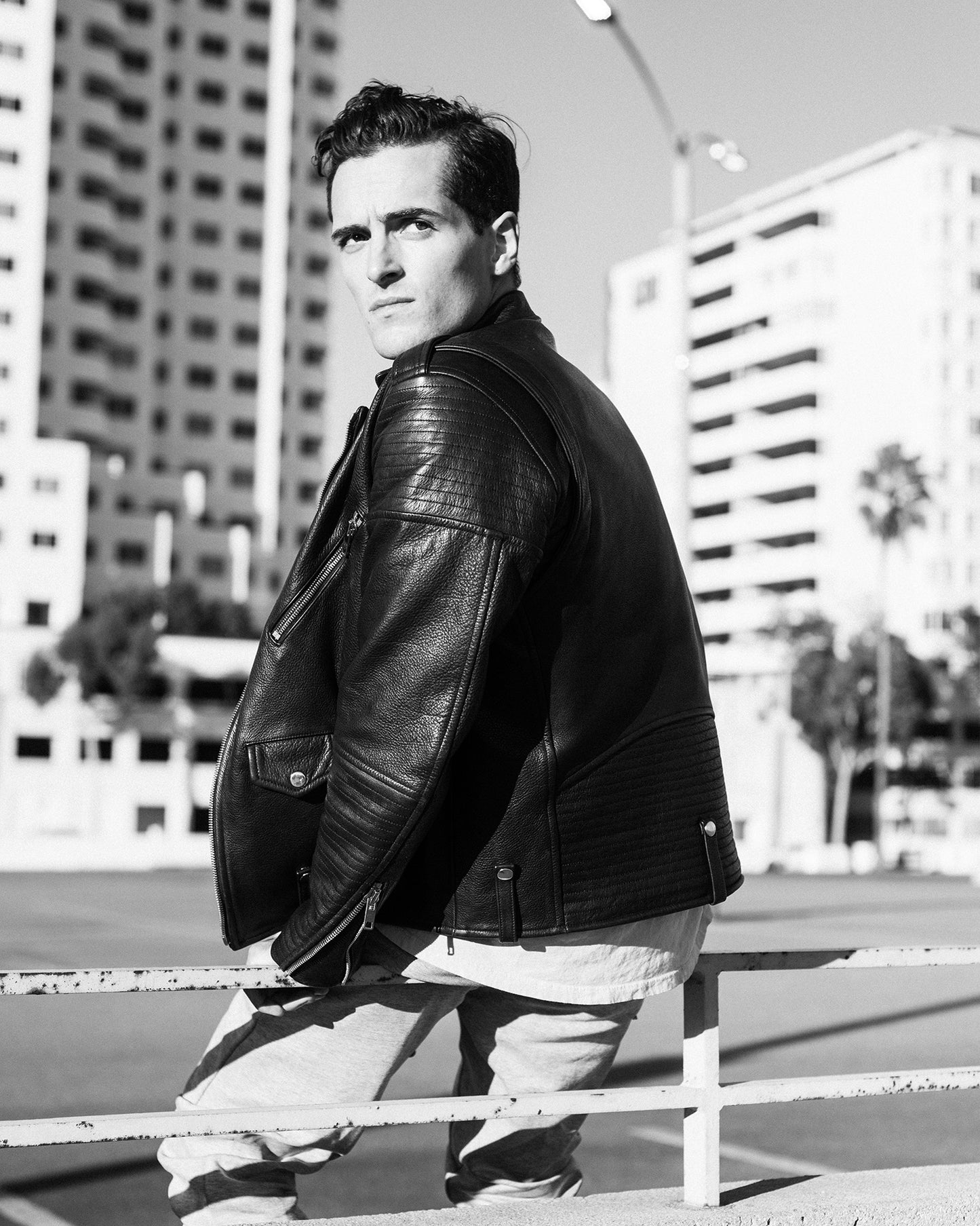 Quilted Moto Men's Leather Jacket