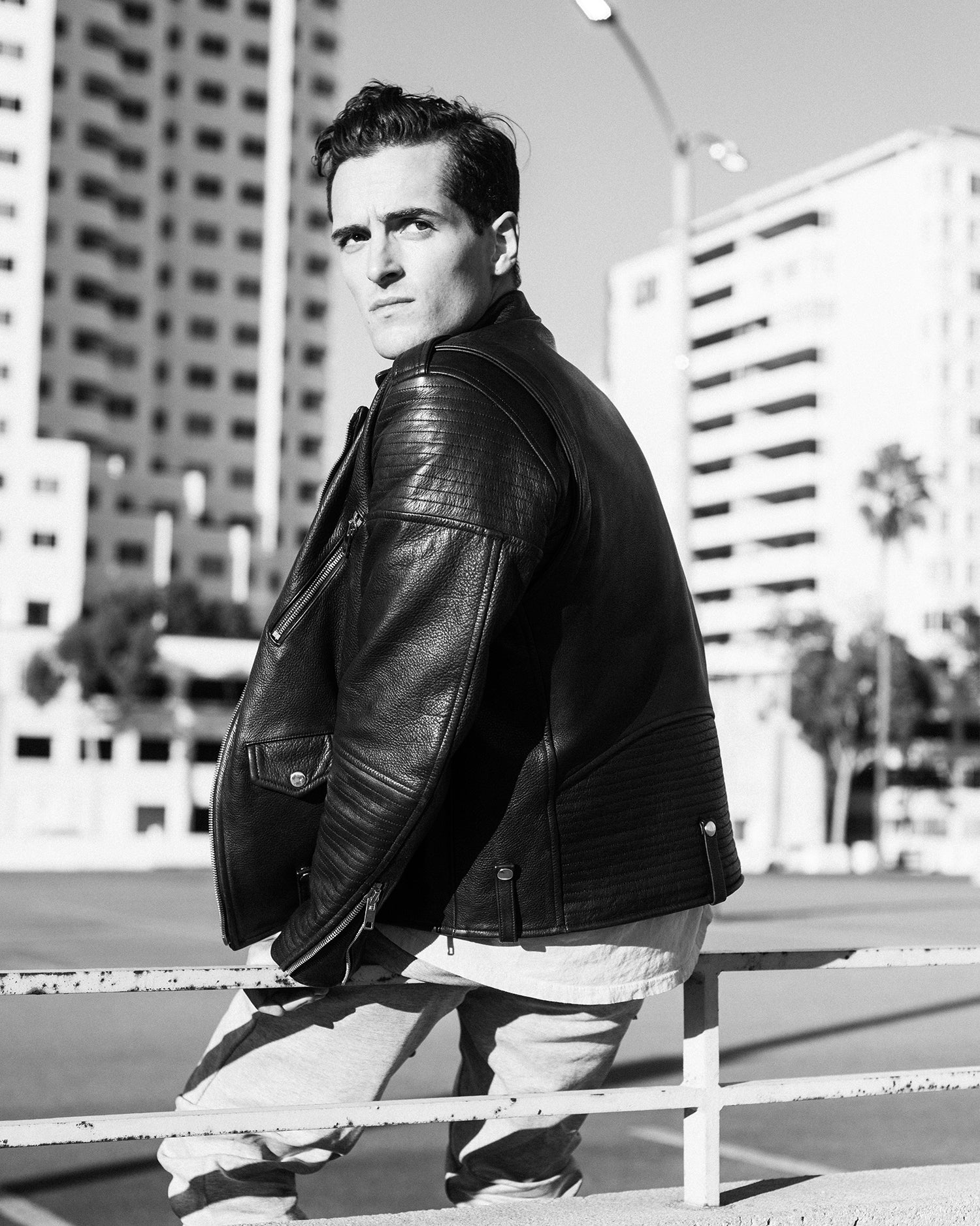 Quilted Moto Men's Leather Jacket