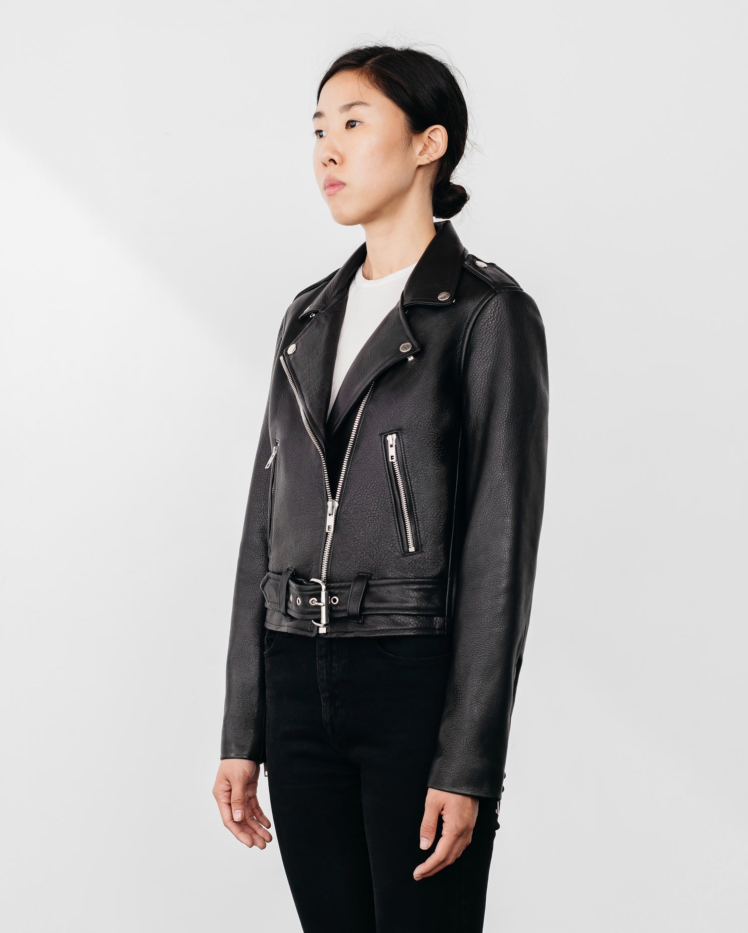 Women's Shrunken Moto Leather Jacket