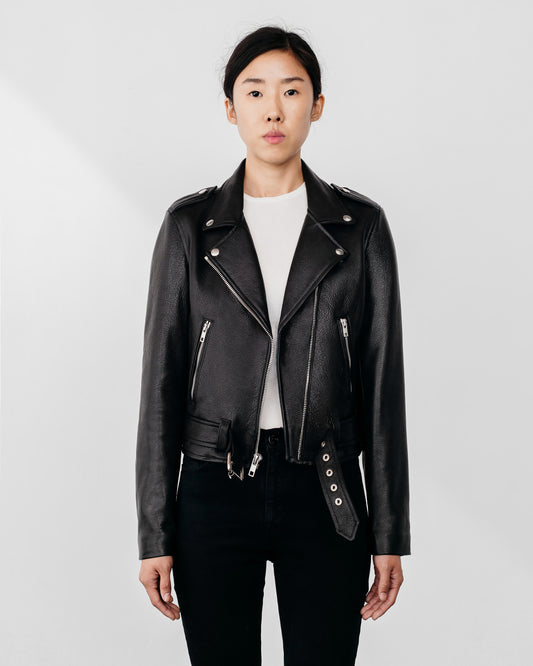 Women's Shrunken Moto Leather Jacket