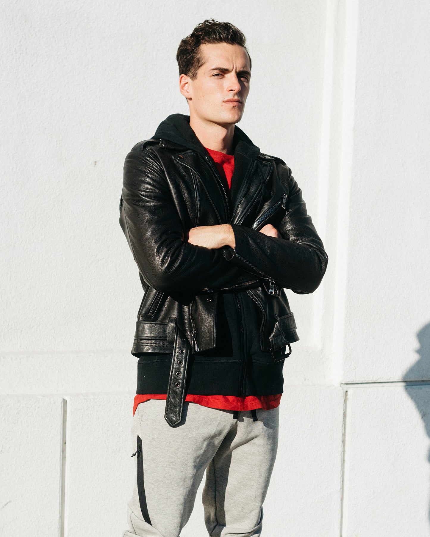 Classic Moto All Black Men's Leather Jacket