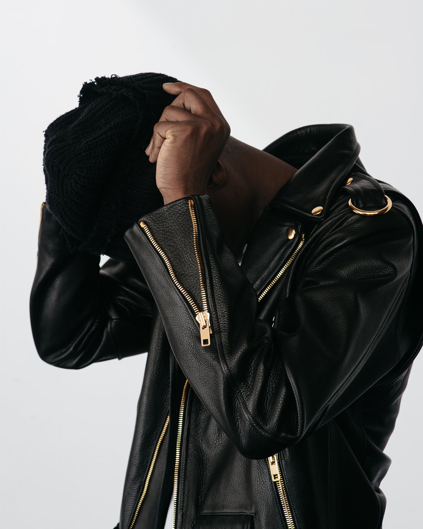 Gold Classic Moto Men's Leather Jacket