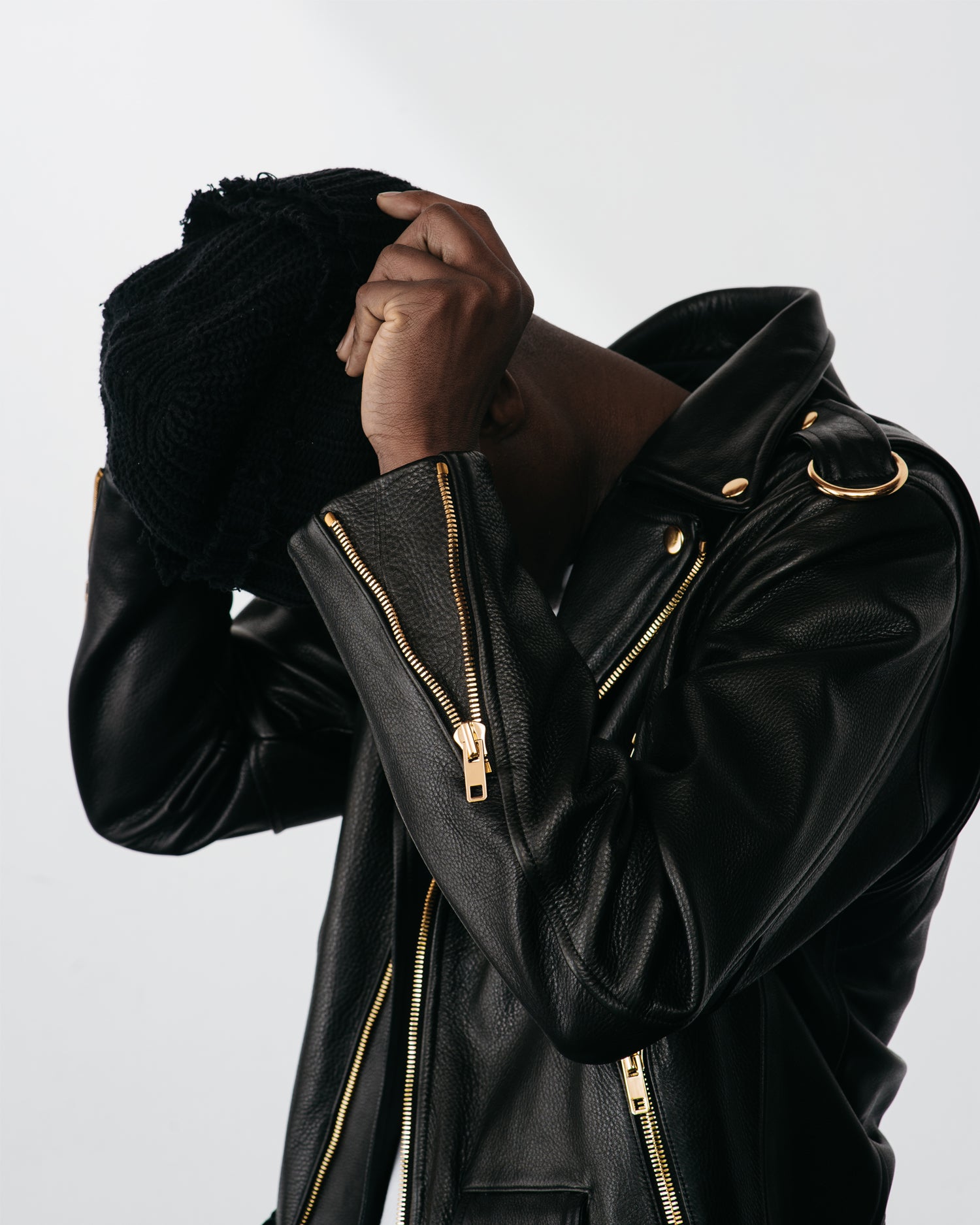 Gold Classic Moto Men's Leather Jacket