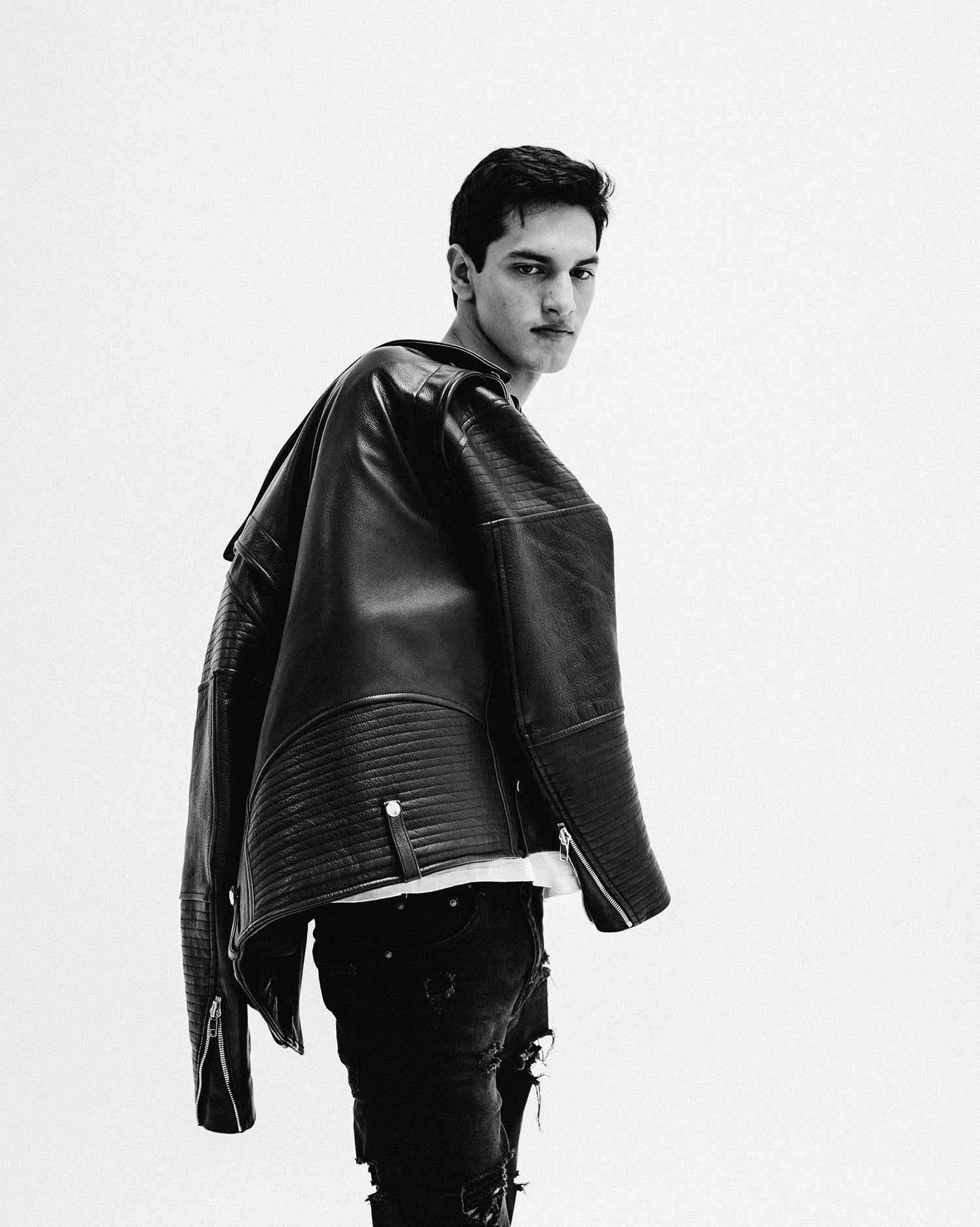 Quilted Moto Men's Leather Jacket